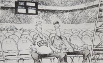 'Dude! Front row seats under the Bulls' basket! How'd we land these?!'